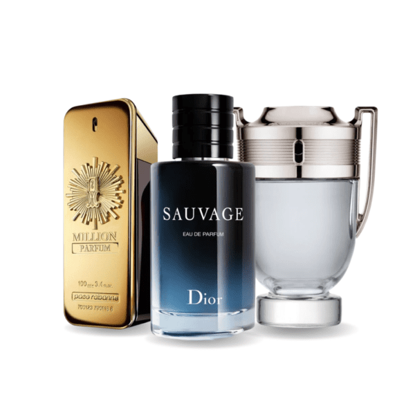 Combo de 3 parfums - 1 Million Parfum van Paco Rabanne, Sauvage van Dior en Invictus van Paco Rabanne