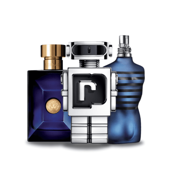 Combo de 3 parfums - Dylan Blue van Versace, Phantom van Paco Raban3 Parfum Combinatie - Dylan Blue van Versace, Phantom van Paco Rabanne en Ultra Male van Jean Paul Gaultierne en Ultra Male van Jean Paul Gaultier
